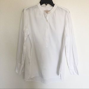 Loft white long sleeve blouse button up